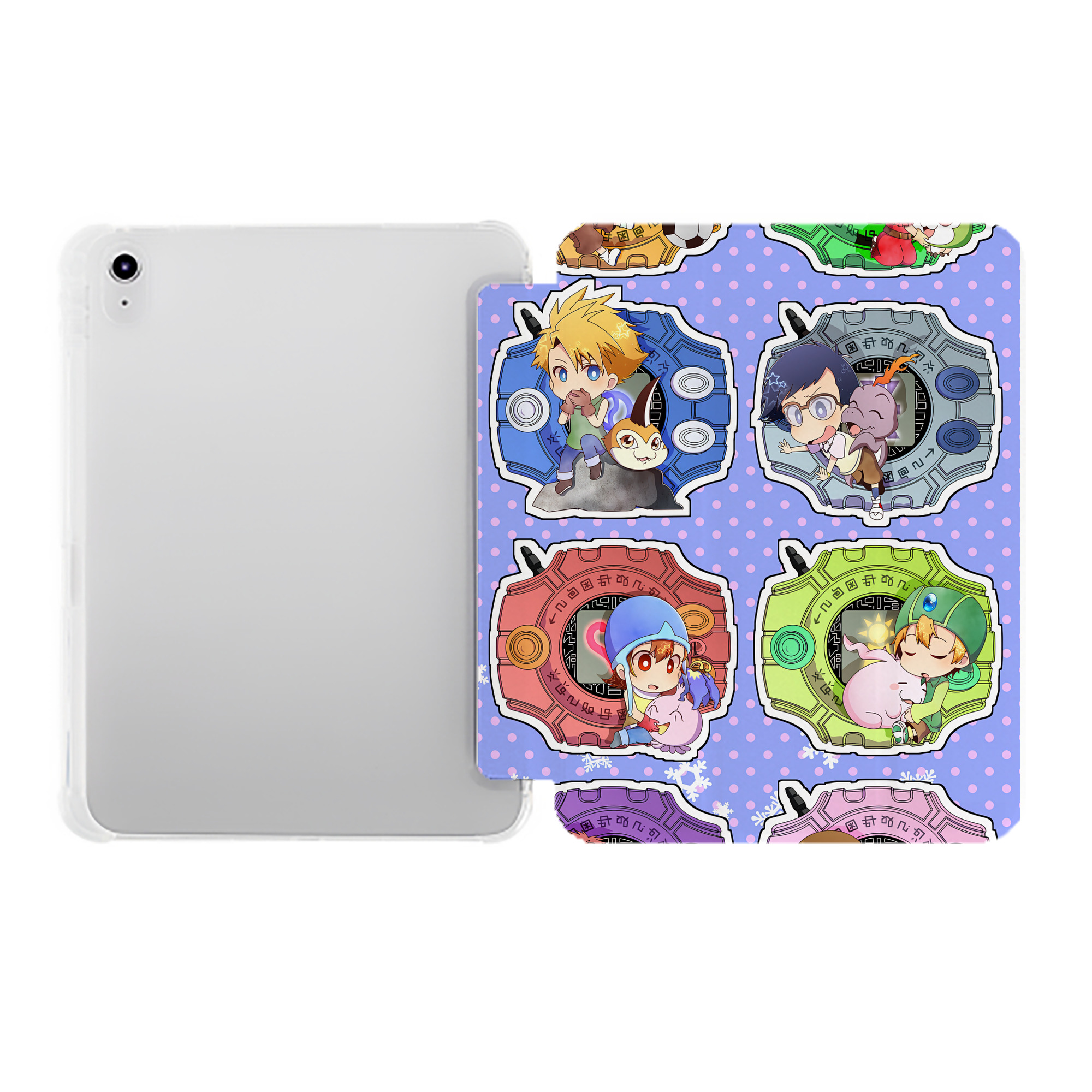 （画像用） Digimon デジタルモンスター/デジモン IPad ケース ペン収納付き 三つ折りスタンド PUレザー×シリコン 対応機種9.5/10.5/10.9インチ